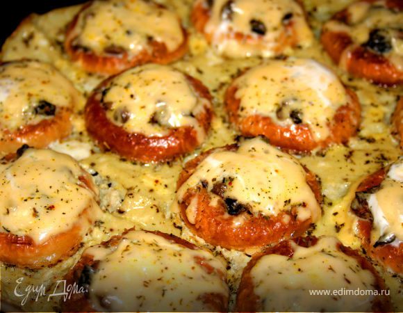 Бублики с грибами под сыром Бублики с грибами под сыром