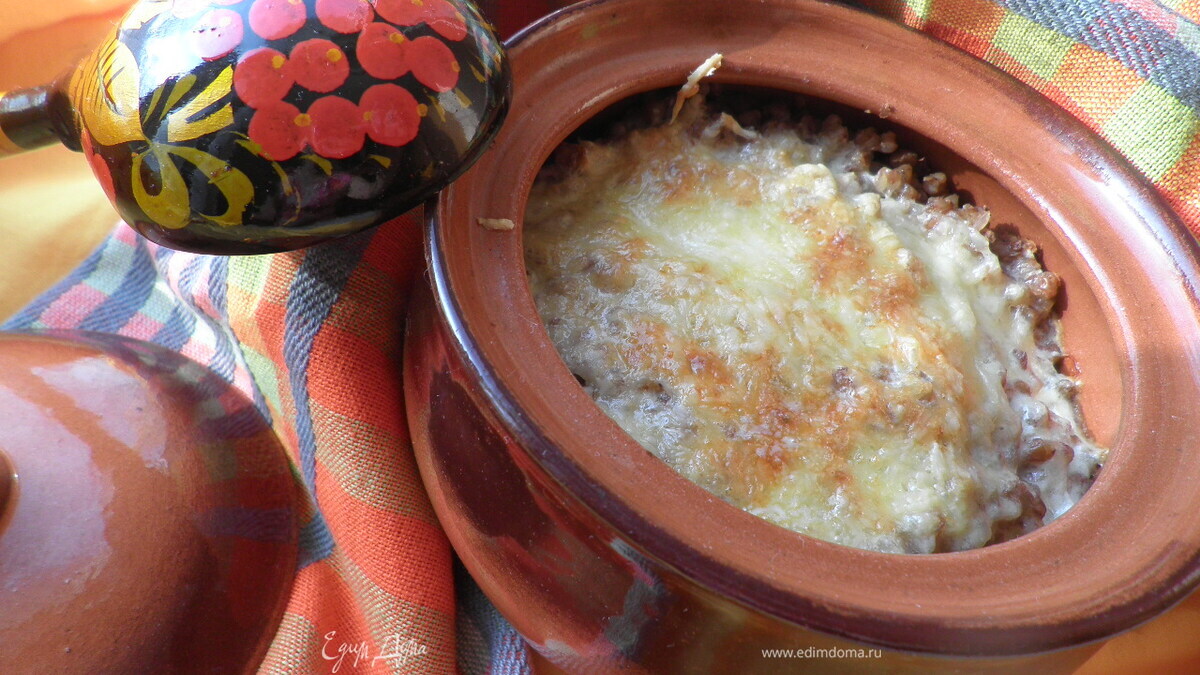 Каша гречневая, запечённая с грибами