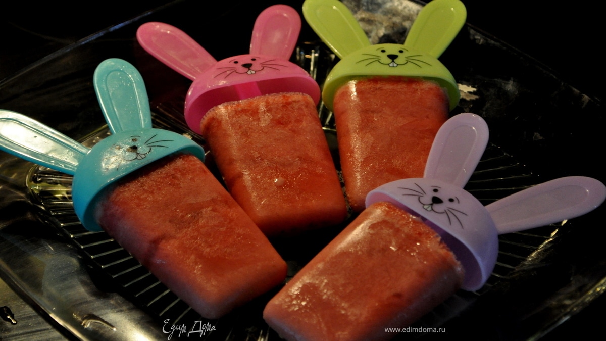 Фруктовый лед-Strawberry Orange Popsicles