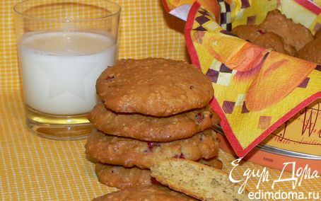 Рецепт Овсяное тыквенное печенье с красной смородиной