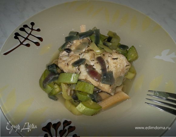 Паста с рыбой на подушке из овощей и специй Паста с рыбой на подушке из овощей и специй