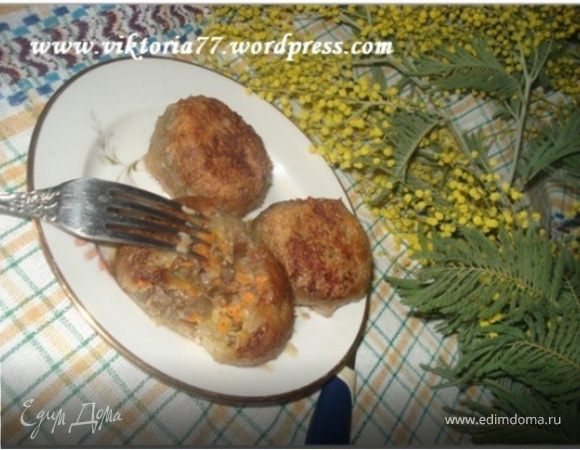 Картофельные шарики с грибами