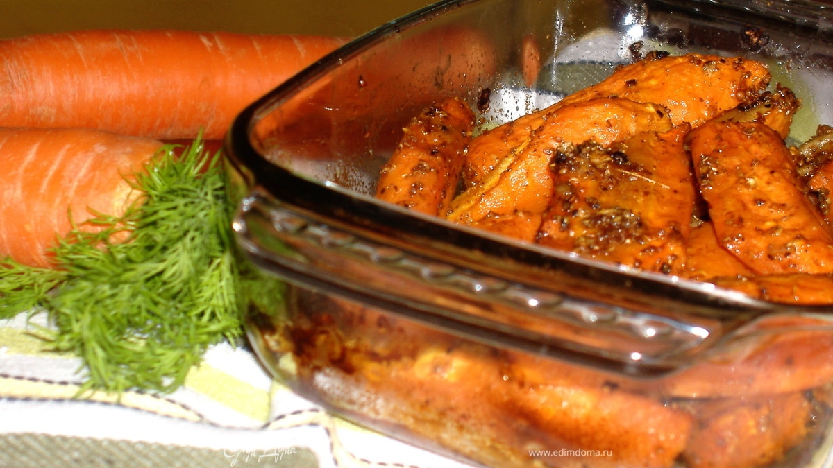 Морковь, запеченная с кориандром