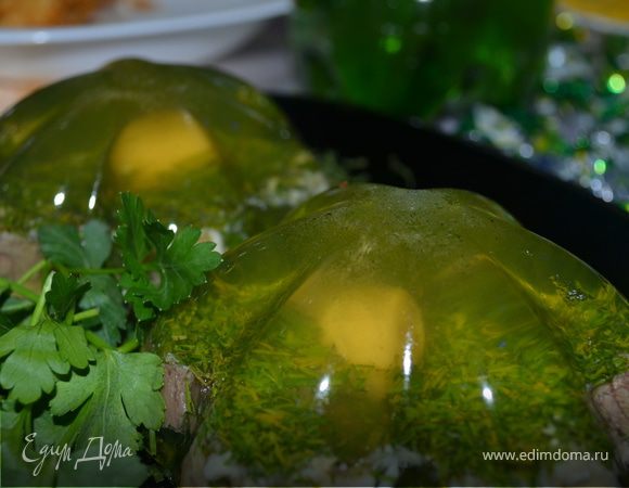 Мясное заливное « Грибы во мху»