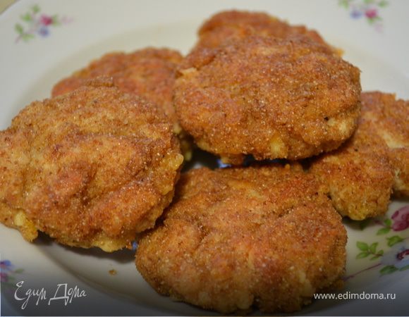 Рубленые куриные котлетки с сыром