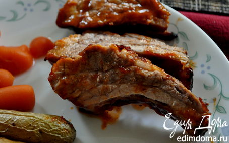 Рецепт Свиные ребрышки в домашнем барбекю соусе
