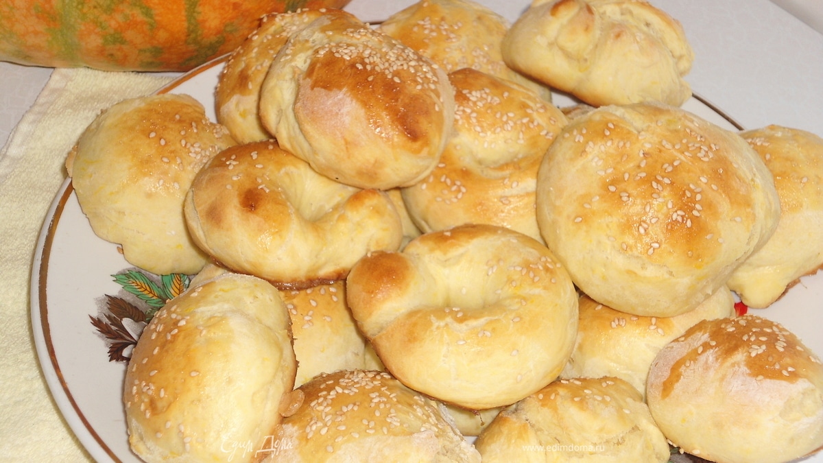 Булочки тыквенные, дрожжевые