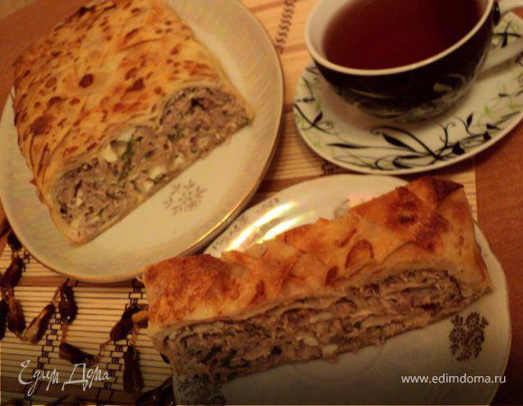 Блинный пирог с мясом