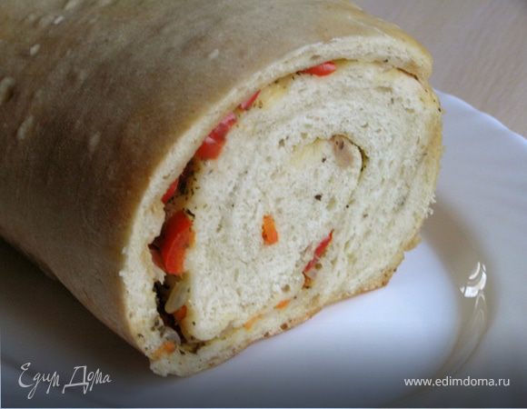 Хлеб-рулет с овощами (на закваске) Хлеб-рулет с овощами (на закваске)