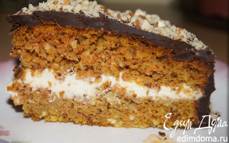 Рецепт Морковно-миндальный торт с маскарпоне и шоколадом