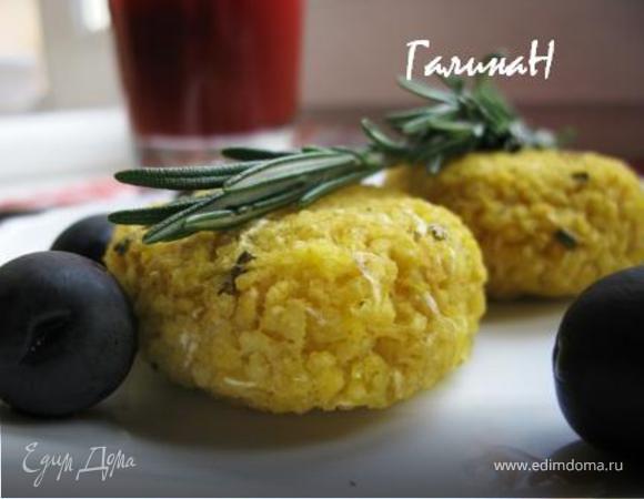 Пшенные крупеники с яблоком и розмарином