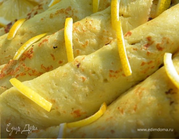 Манные блины с банановой начинкой