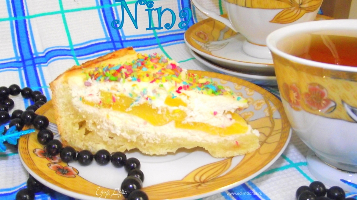 Творожно-персиковый пирог