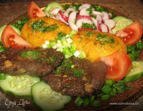 Бифштексы с котлетками из пшённой каши Бифштексы с котлетками из пшённой каши