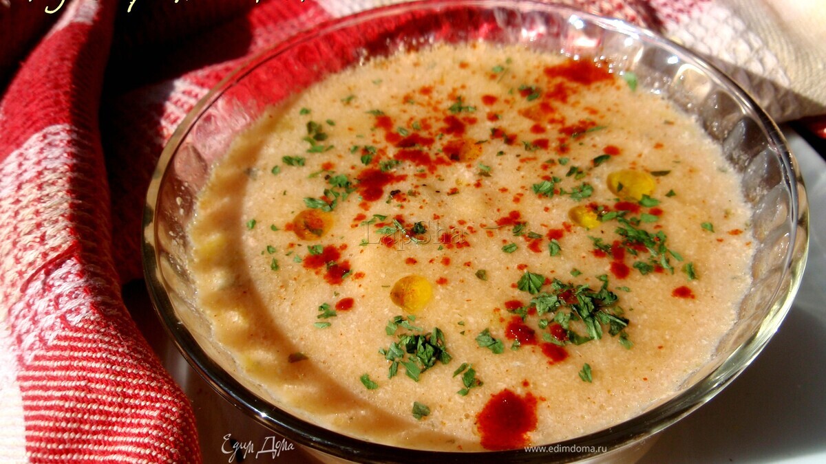 Сливочный суп-пюре с овощами и курицей