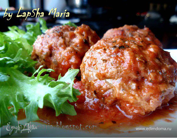 Говяжьи тефтели с фасолью и моцареллой Говяжьи тефтели с фасолью и моцареллой