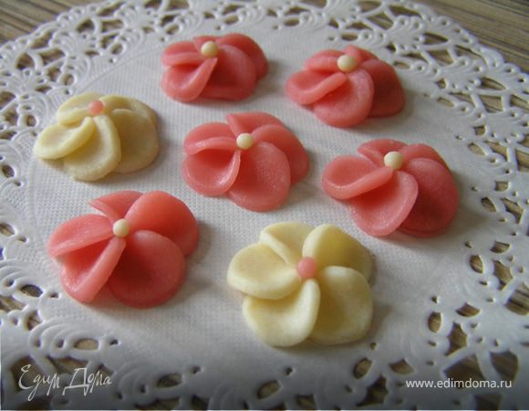 Цветочки из марципана Цветочки из марципана