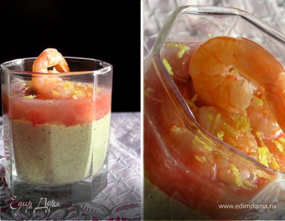 Креветки с грейпфрутом и авокадо