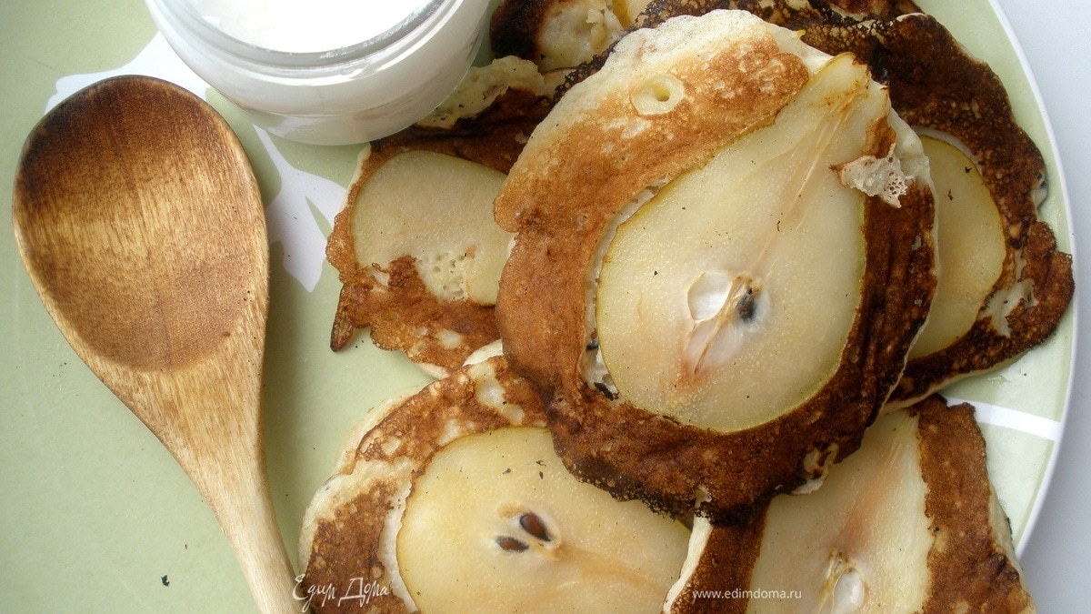 Яблочные оладьи с грушевым припеком от Ю. Высоцкой