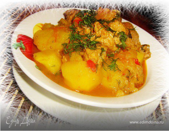 Тушеная картошка с мясом Тушеная картошка с мясом