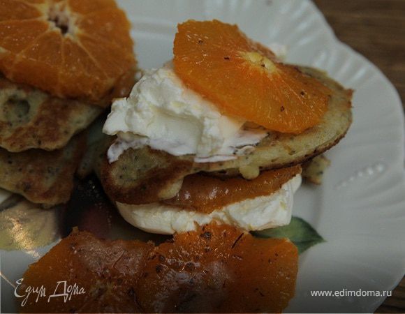 Ароматные оладьи с маком и мандаринами Ароматные оладьи с маком и мандаринами