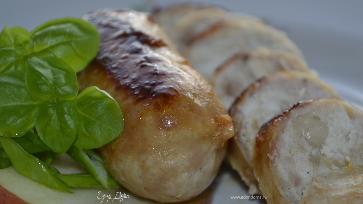 Натуральные куриные колбаски с яблоком