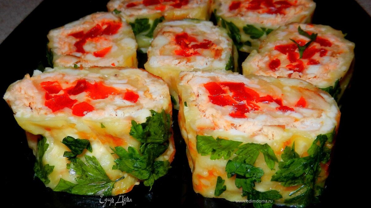 Супербыстрый сырно-курино-перечный рулет