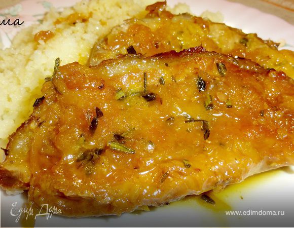 Свинина, запеченная с вяленым  кумкватом и курагой