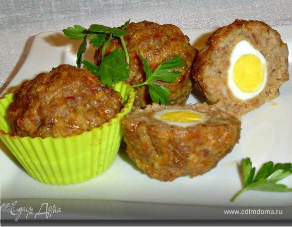 Маффины мясные с перепелиными яйцами