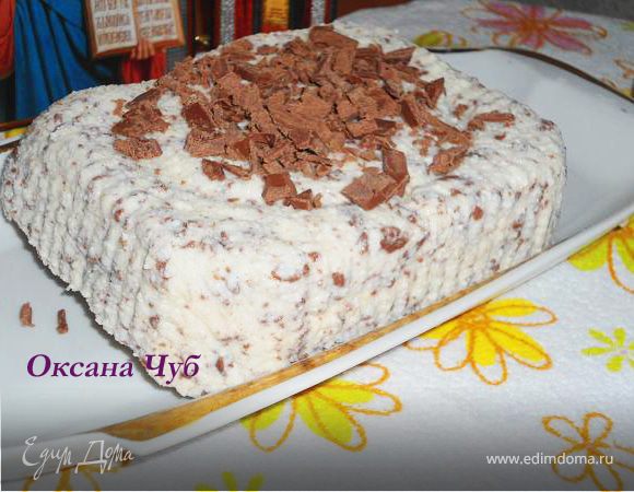 Творожная Пасха без яиц с тёртым шоколадом Творожная Пасха без яиц с тёртым шоколадом