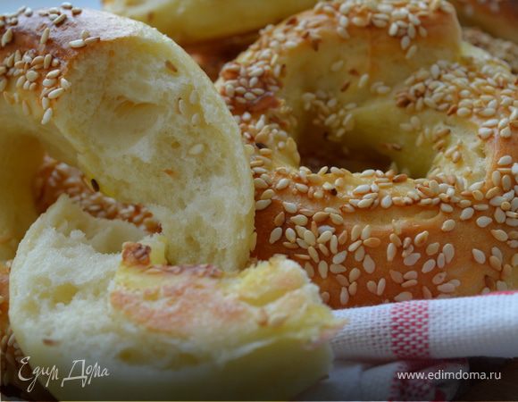 Домашние бублики с кунжутом 