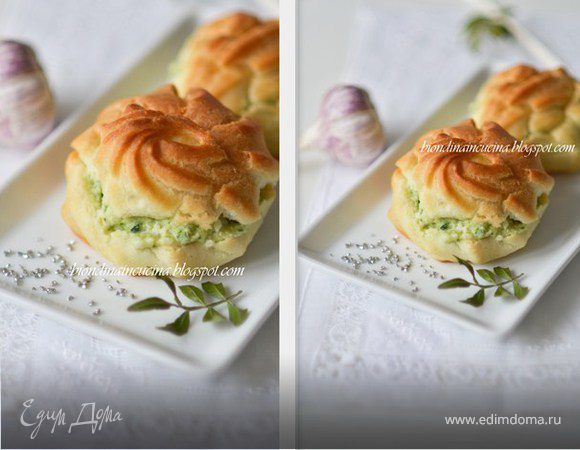 Закусочные профитроли с нежным кремом из цукини