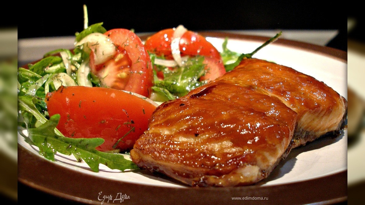 Сёмга в апельсиново-медовой глазури