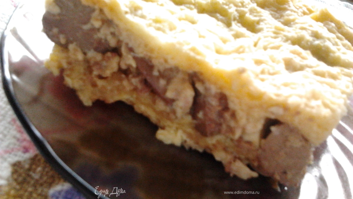 Суфле из куриной печени в вафельных коржах