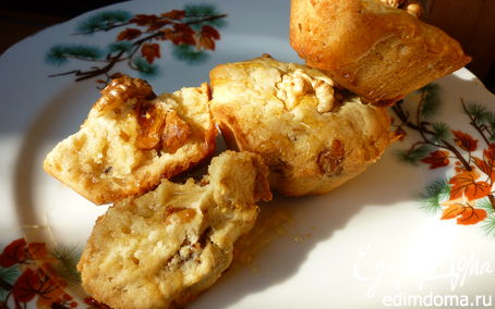 Рецепт Медовые кексы с грецкими орехами, инжиром и бананами