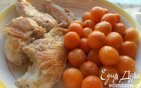 Рецепт Ванильное куриное филе с медовой морковью