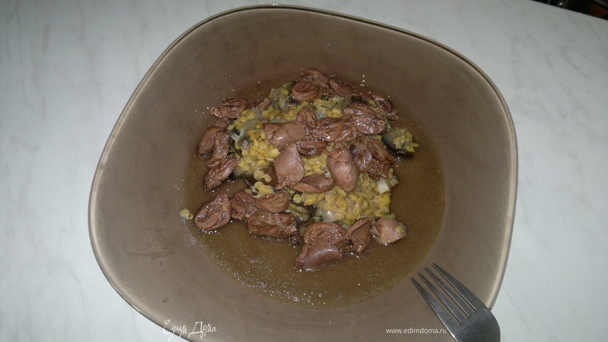 Сердце кролика и чечевица с баклажаном и чесноком