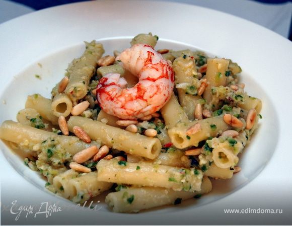 Паста с креветками и цукини Паста с креветками и цукини