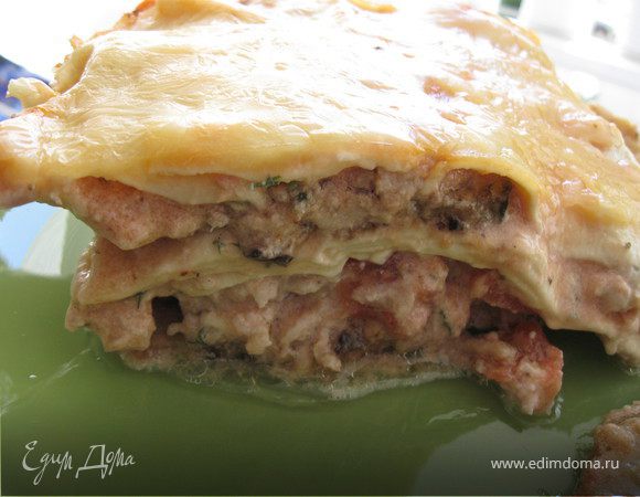 Лазанья с мясным фаршем и баклажанами Лазанья с мясным фаршем и баклажанами