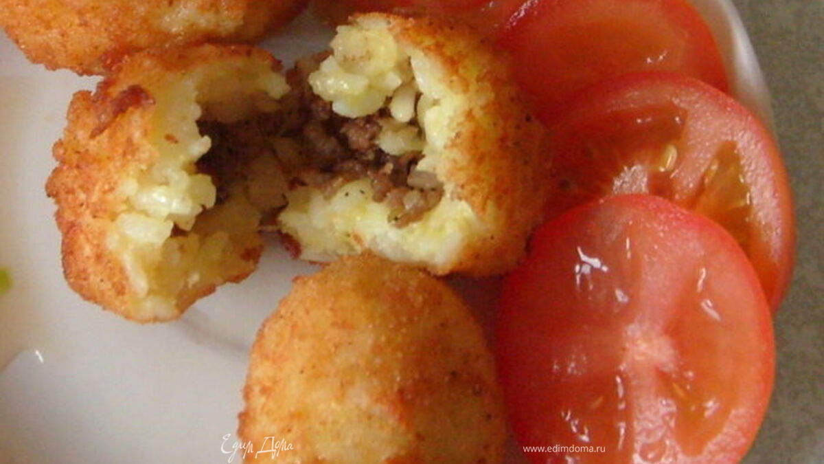 Сицилийские аранчини - рисовые шарики с фаршем