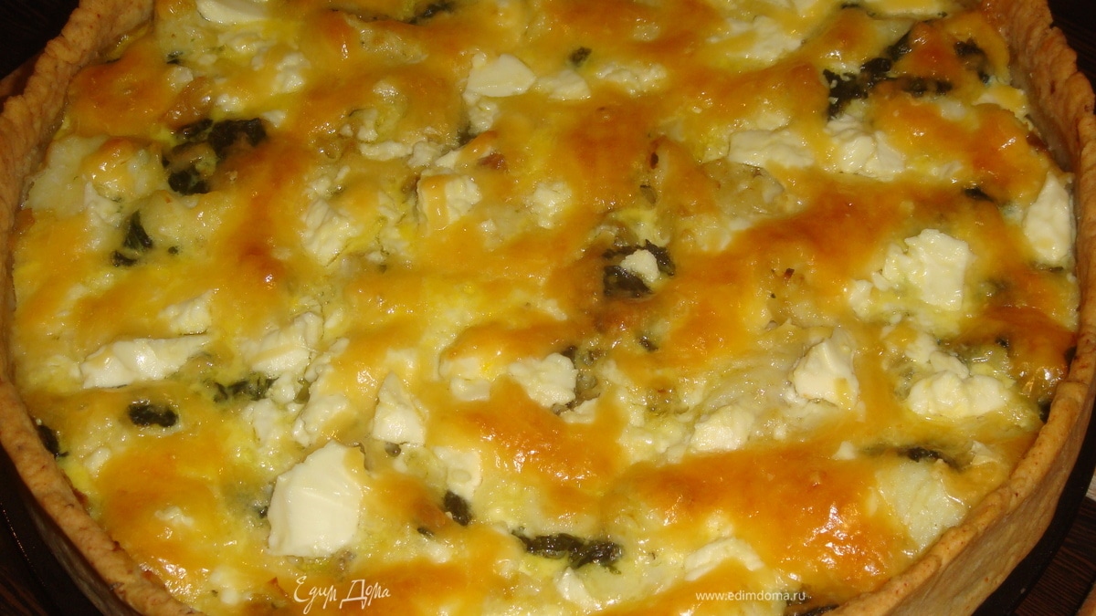 Пирог с рыбой и шпинатом