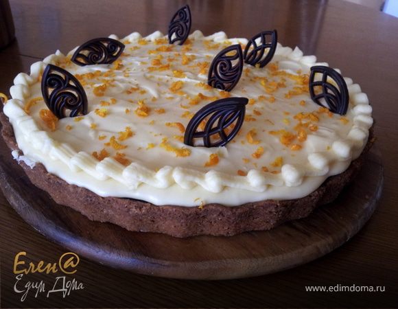 Пирог со сливочным кремом и шоколадом Пирог со сливочным кремом и шоколадом