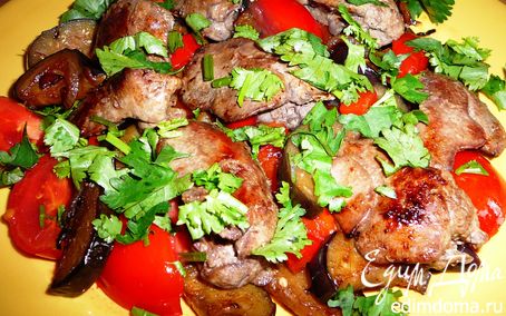 Рецепт Горячий салат из куриной печени