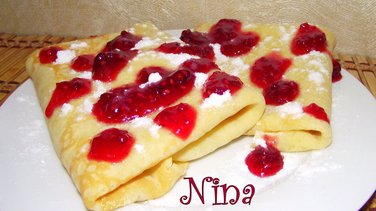 Блинчики с сыром и вишней