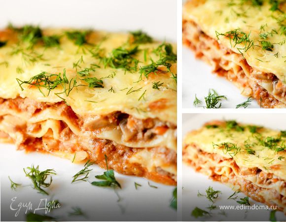 Лазанья с мясом и грибами Лазанья с мясом и грибами