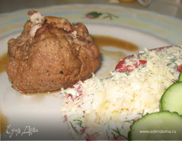 Свиные мешочки с овощами