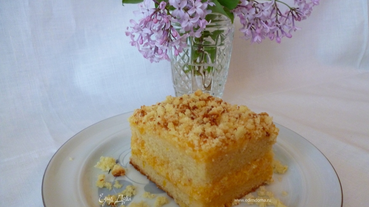 Солнечный тортик с кремом из кураги