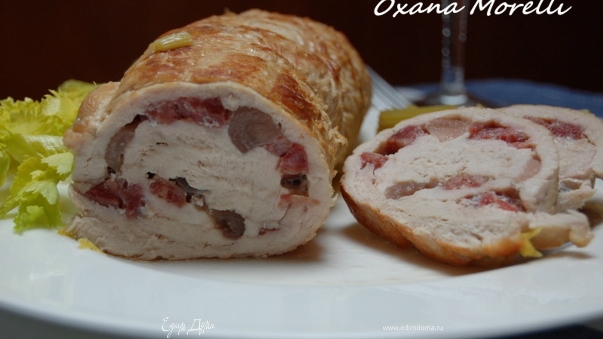 Рулет из индейки с салями 