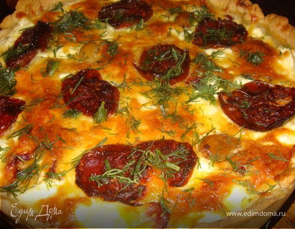 Овощной пирог с колбасой Овощной пирог с колбасой