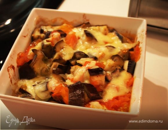 Простой теплый гарнир из баклажанов